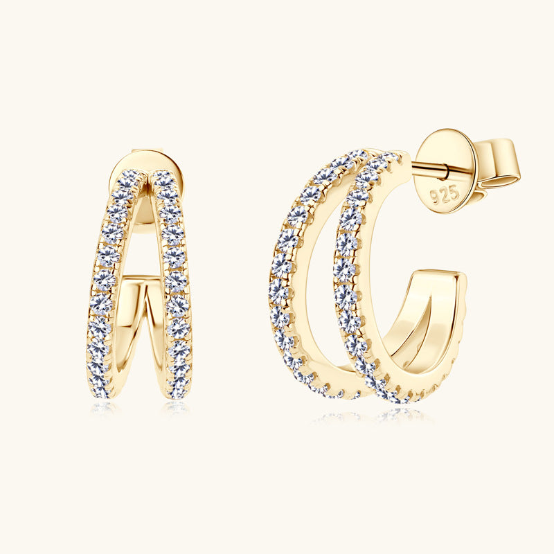 Split Open Moissanite Earrings - - Luckinging