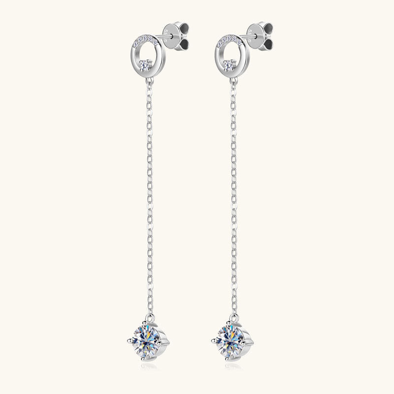 Close-up view of moissanite stone showing exceptional fire and clarity in sterling silver setting