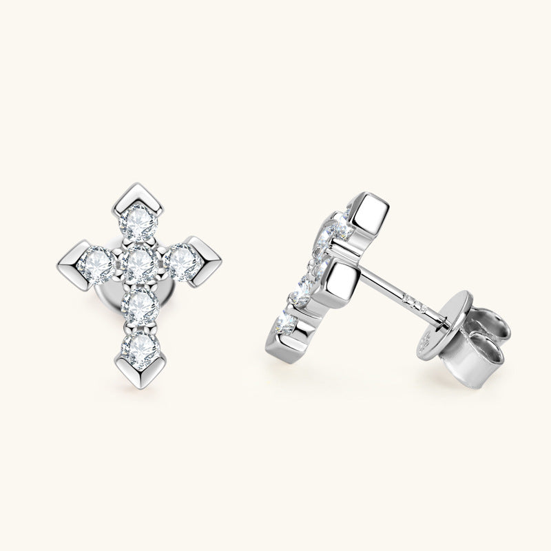 Side view showing flat back comfort design of sterling silver studs