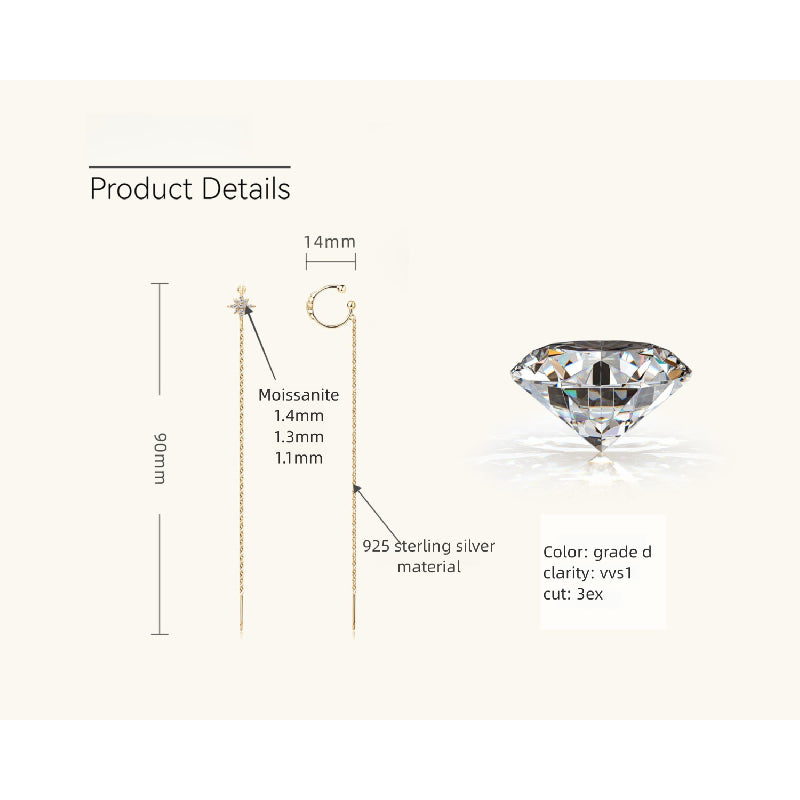 Hypoallergenic sterling silver moissanite stud earrings for sensitive ears