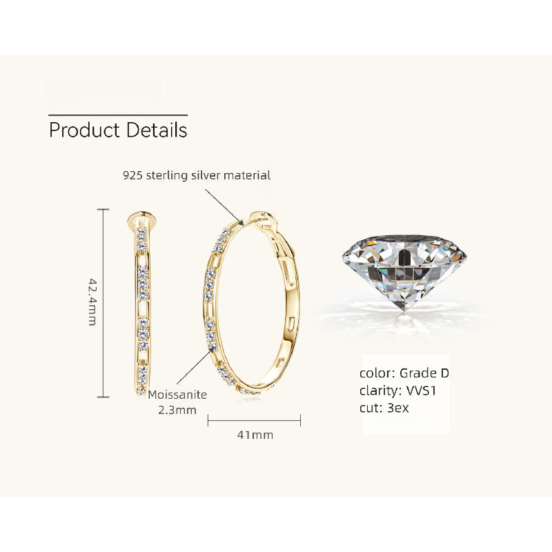 Luxury moissanite earrings gift presentation in branded Luckinging jewelry box