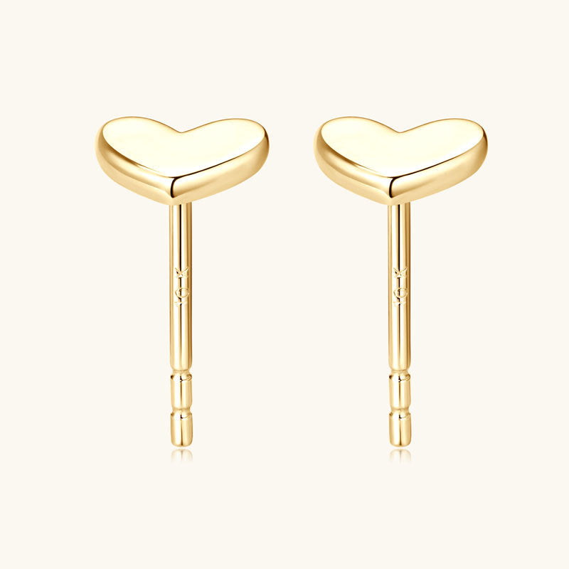 Detailed view of 10K gold flat back stud earring construction