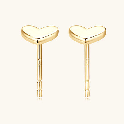 Detailed view of 10K gold flat back stud earring construction