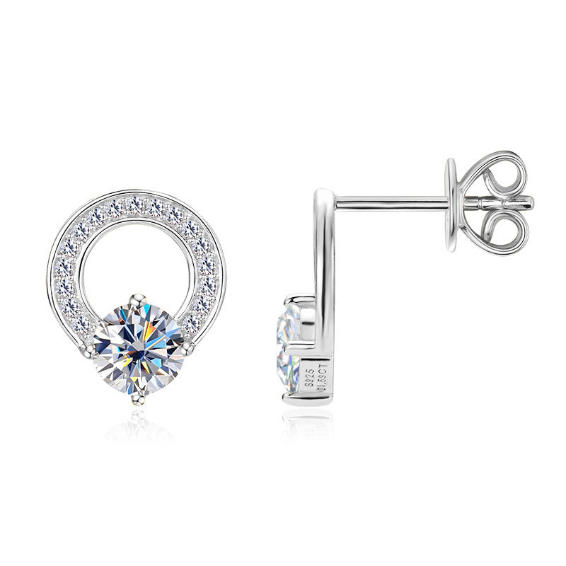 Silver Moissanite Stud Earrings