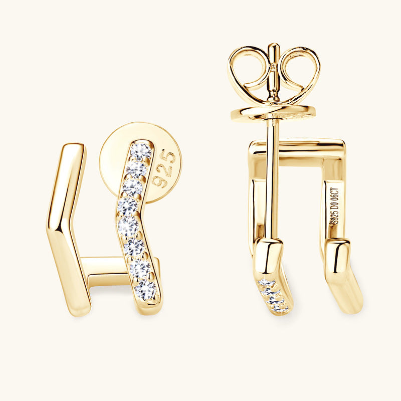 Small huggie hoop earrings in gold finish for women daily wear