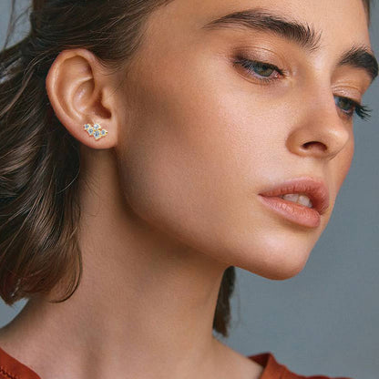 Premium packaging of 14K gold star moissanite stud earrings perfect for gifting with luxury presentation