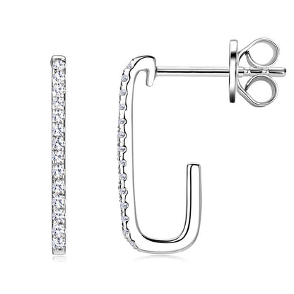 Detailed craftsmanship view of 14K gold stud earrings showing quality construction