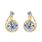 14K gold stud earrings featuring secure butterfly backing
