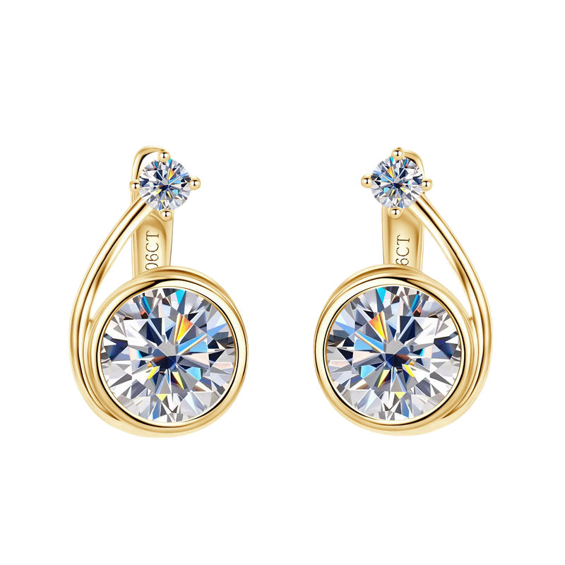 14K gold stud earrings featuring secure butterfly backing