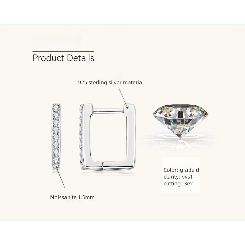 Flat lay of square stud earrings with soft lighting