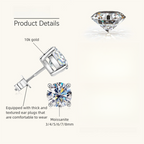 Flower Moissanite Gold Studs