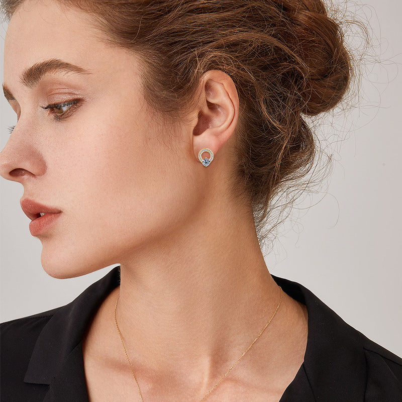 Silver Moissanite Stud Earrings