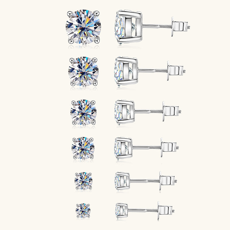 Flower Moissanite Gold Studs