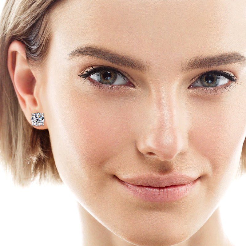 Flower Moissanite Gold Studs