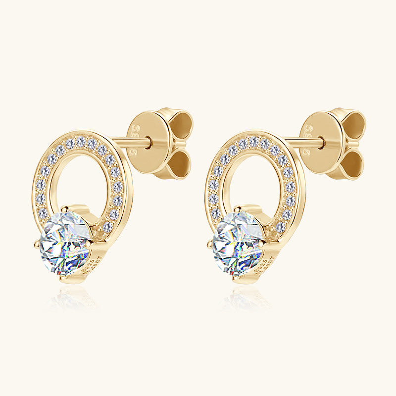 Silver Moissanite Stud Earrings