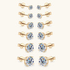 Flower Moissanite Gold Studs