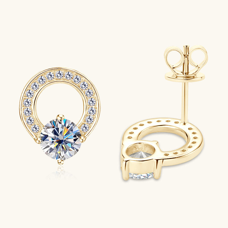Silver Moissanite Stud Earrings