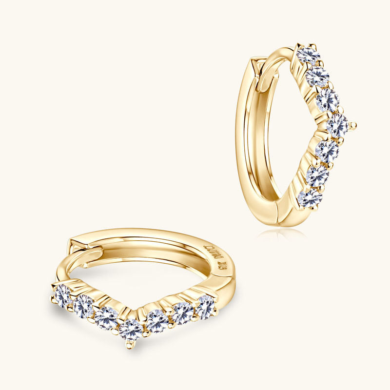 Gold plated hoop earring with sterling silver base