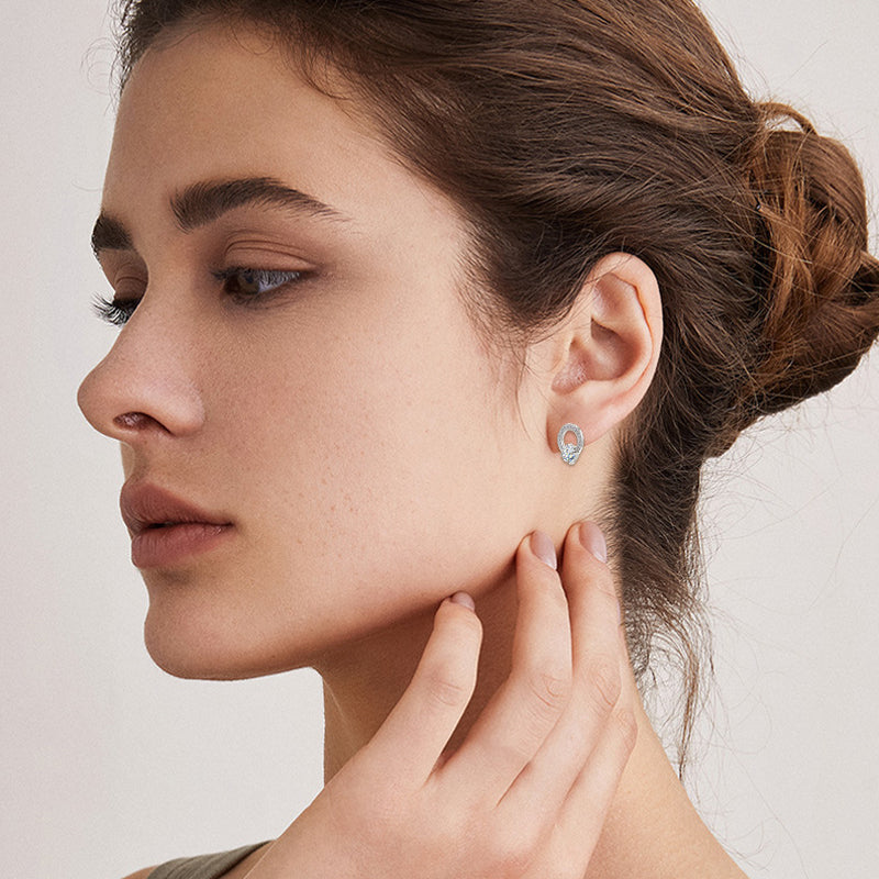 Silver Moissanite Stud Earrings