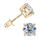 Flower Moissanite Gold Studs