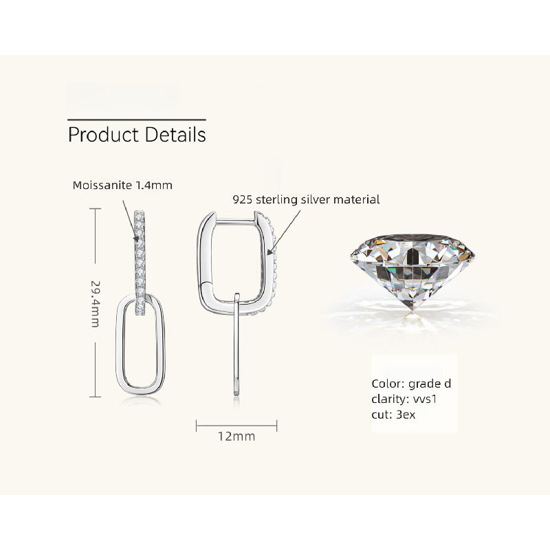 Photo of elegant small hoop earrings for women with moissanite accents