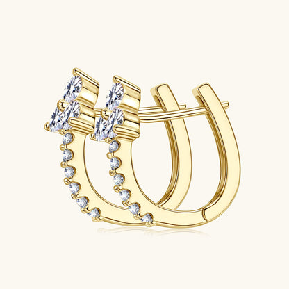 Detailed shot of floral geometric pattern in bohemian moissanite earrings
