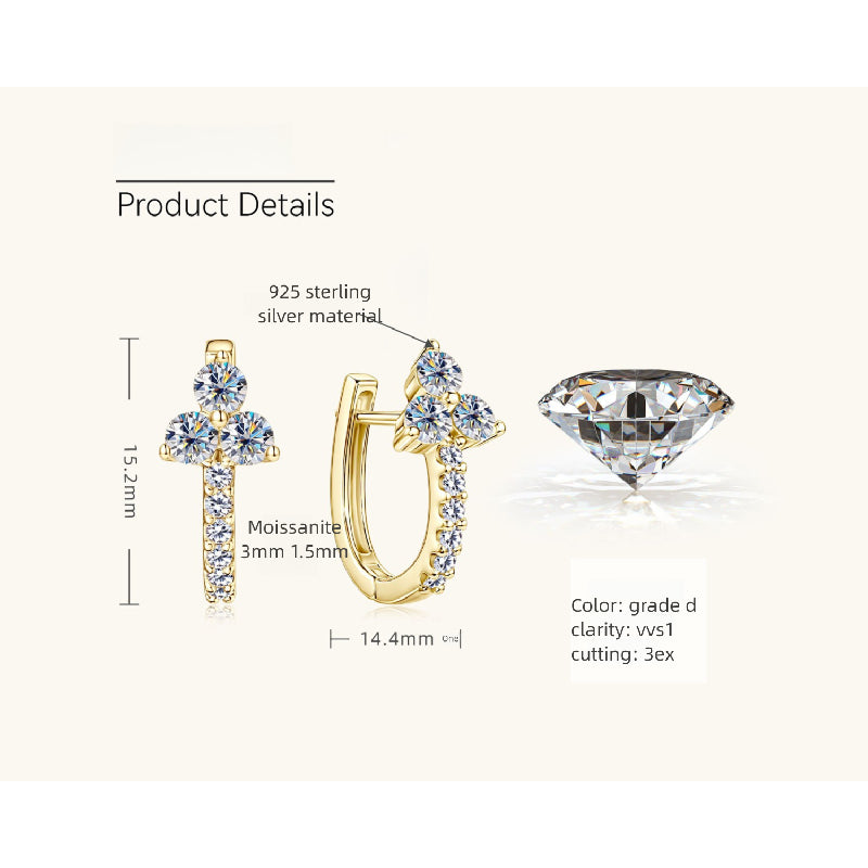 Earrings hanging naturally to show drape and movement