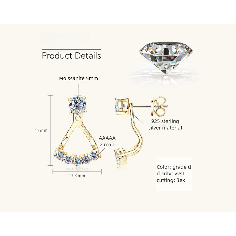 Overall view of butterfly silver dangle earrings pair