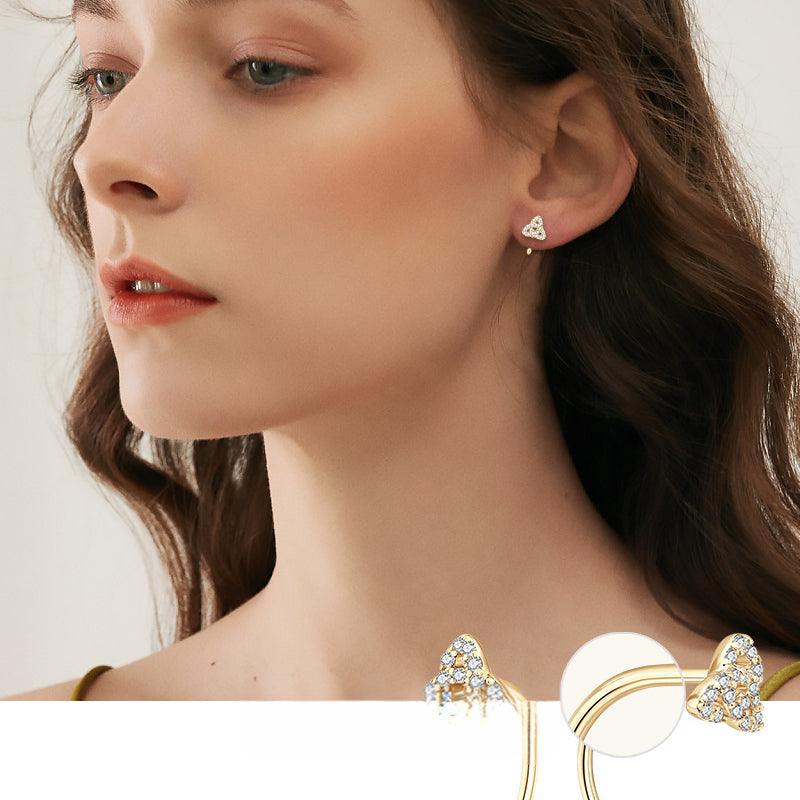 Love Knot Clover Moissanite Earrings -  -  Luckinging