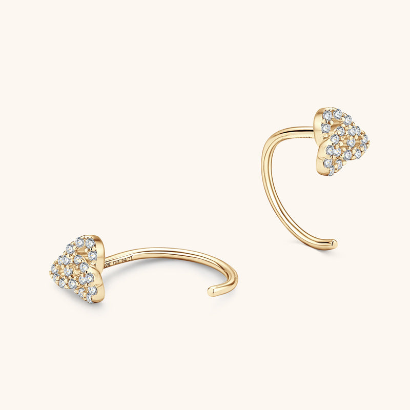 Love Knot Clover Moissanite Earrings -  -  Luckinging
