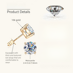 Flower Moissanite Gold Studs