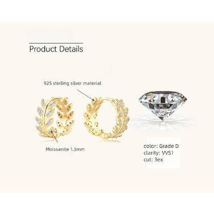 Lifestyle image of comfortable leaf stud earrings daily wear