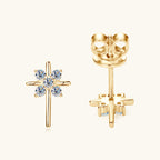 Profile view of Luckinging Cross Stud Earrings showing dimension