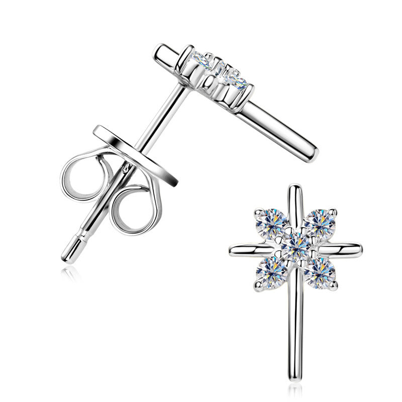 Image showing Luckinging Cross Stud Earrings with natural lighting