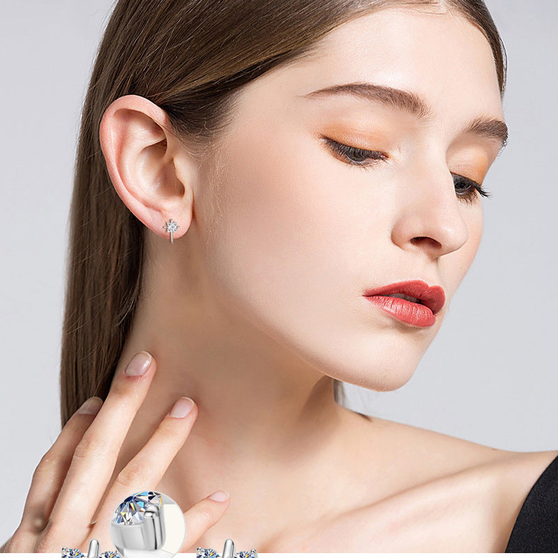 Detailed image of Luckinging Cross Stud Earrings focusing on cross motif