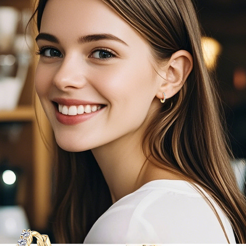 Dainty hoop earrings in gold and silver finish