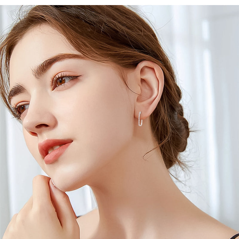 Detail of moissanite stone in earring