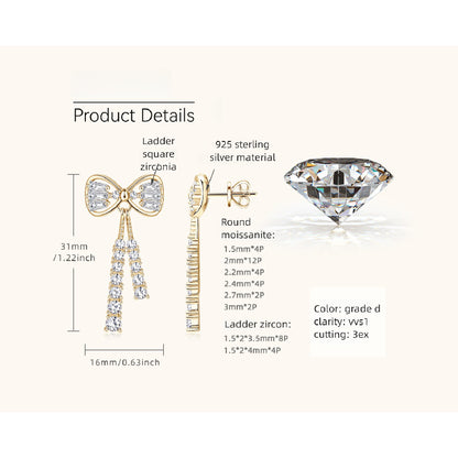 Bow stud earrings displayed with complementary jewelry collection pieces