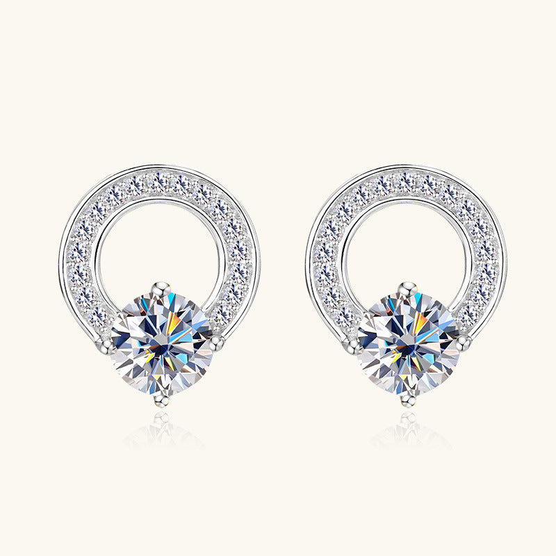 Silver Moissanite Stud Earrings