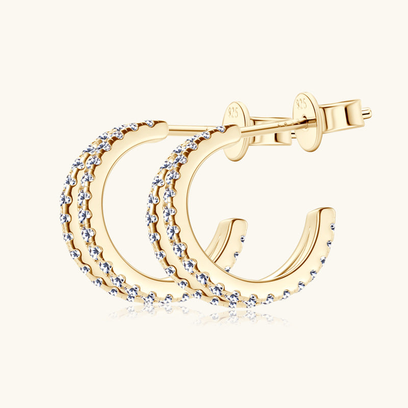 Split Open Moissanite Earrings -  -  Luckinging