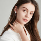 Full view of the dangle length and overall earring drop