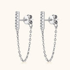 Detail view of the sterling silver chain and backing design