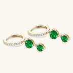 Zoomed-in view of synthetic emerald stones