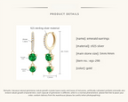 Graphic design of emerald hoop earrings