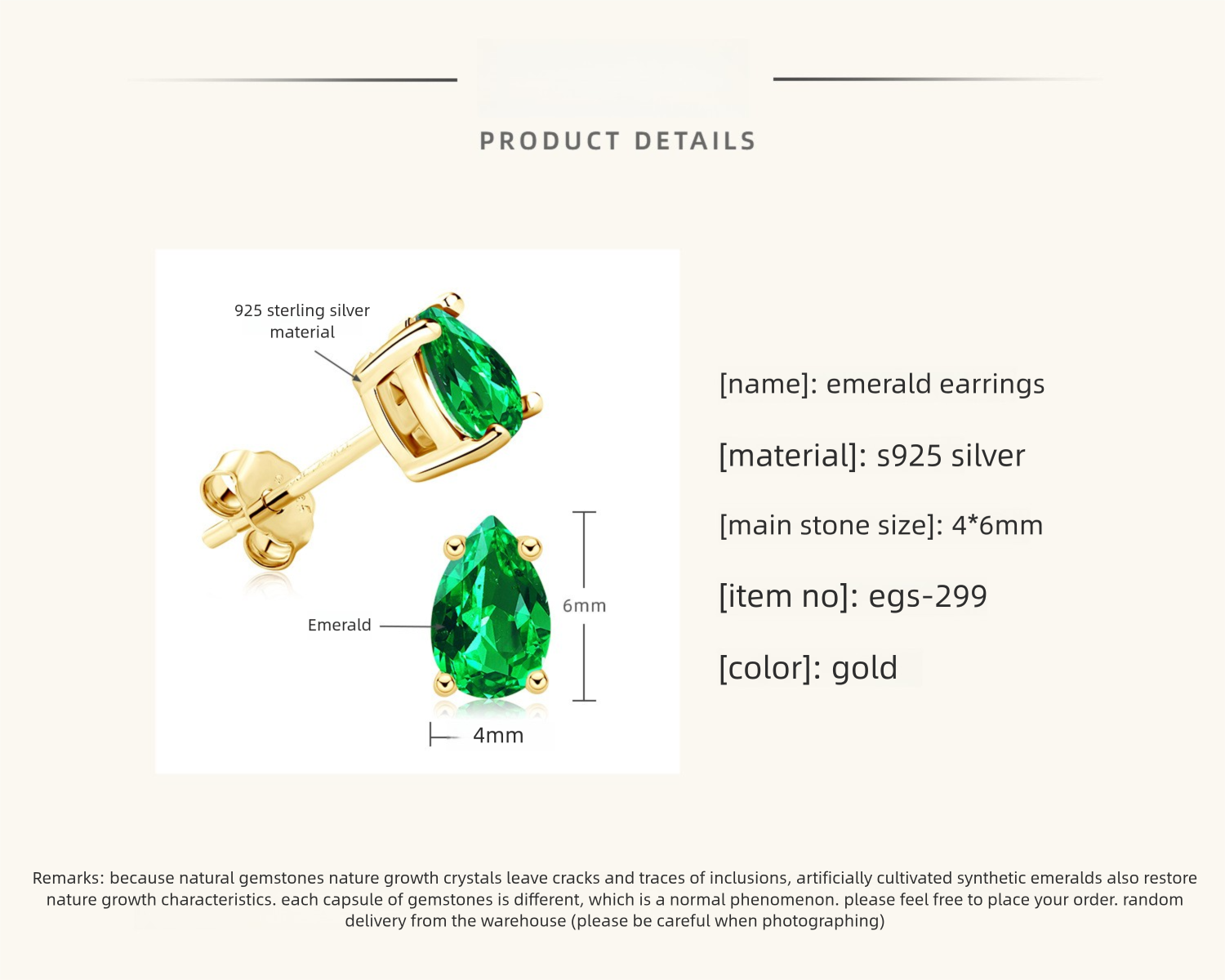 Product image of emerald and zirconia earrings set