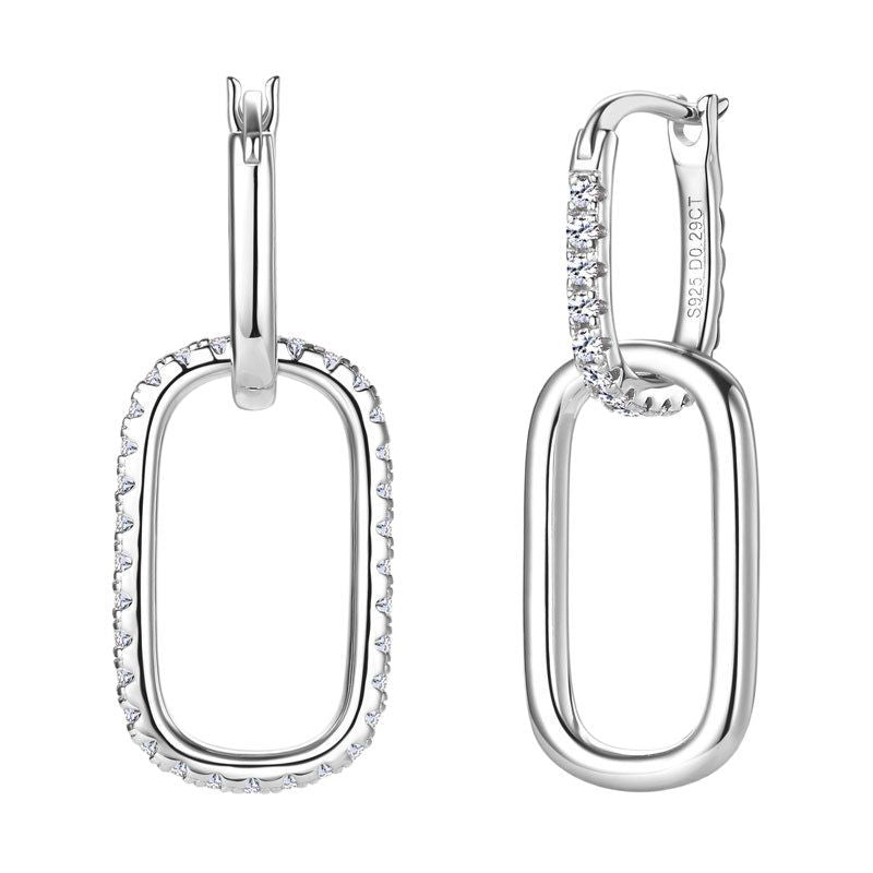 Profile view of dainty hoop earrings showing height and curve design