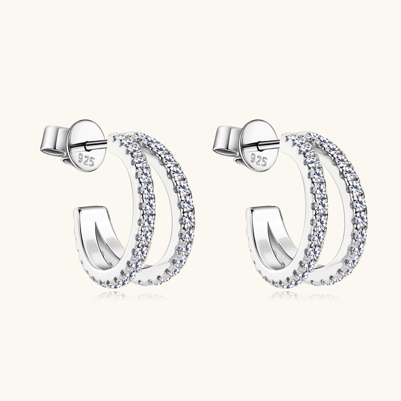 Split Open Moissanite Earrings -  -  Luckinging