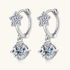 Detailed flower motif in sterling silver with moissanite