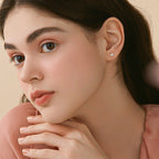 Four Round Moissanite Stud Earrings -  -  Luckinging