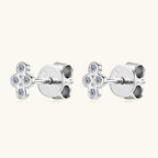 Four Round Moissanite Stud Earrings -  -  Luckinging